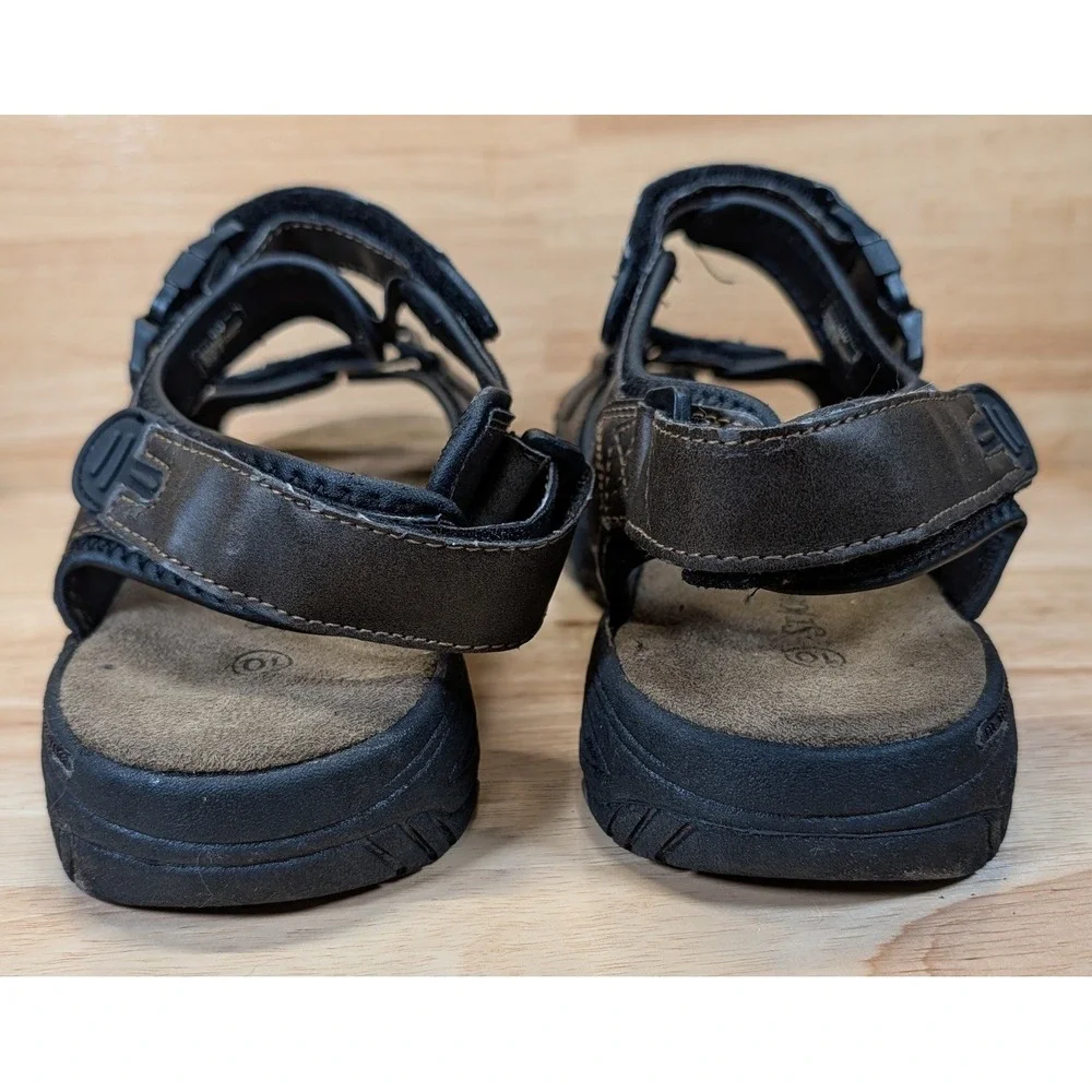 St Johns Bay Mens Brown Sport Hiking Sandals 016-6203 Size 10M‎ Hook Loop Straps